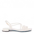 Flat sandals cream tone multiple thin straps