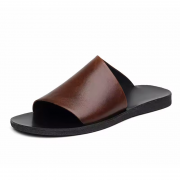 Summer Luxury Genuine Leather Flat Bottom Slippers