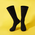 6 pairs of breathable mid length black cotton socks